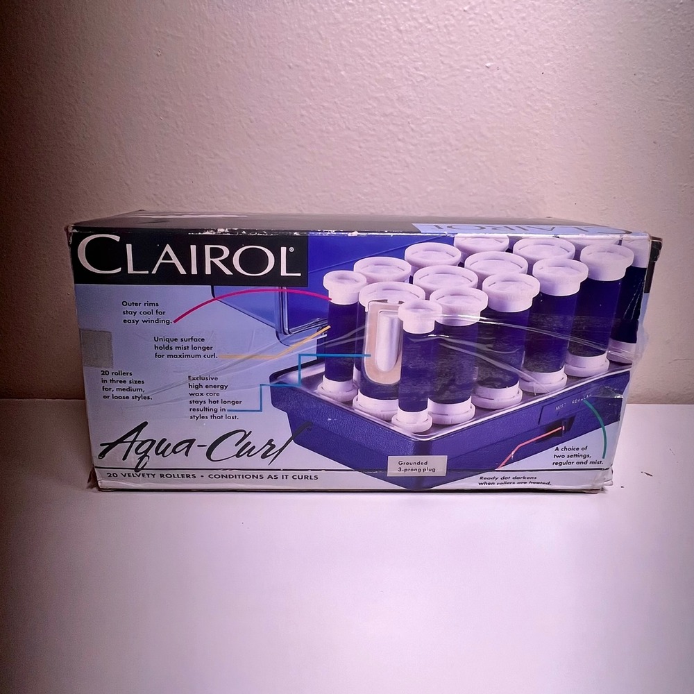Clairol K-40 Aqua-Curl Steam Hairsetter Blue 20 Velvety Rollers Vintage 1992 - Picture 3 of 16